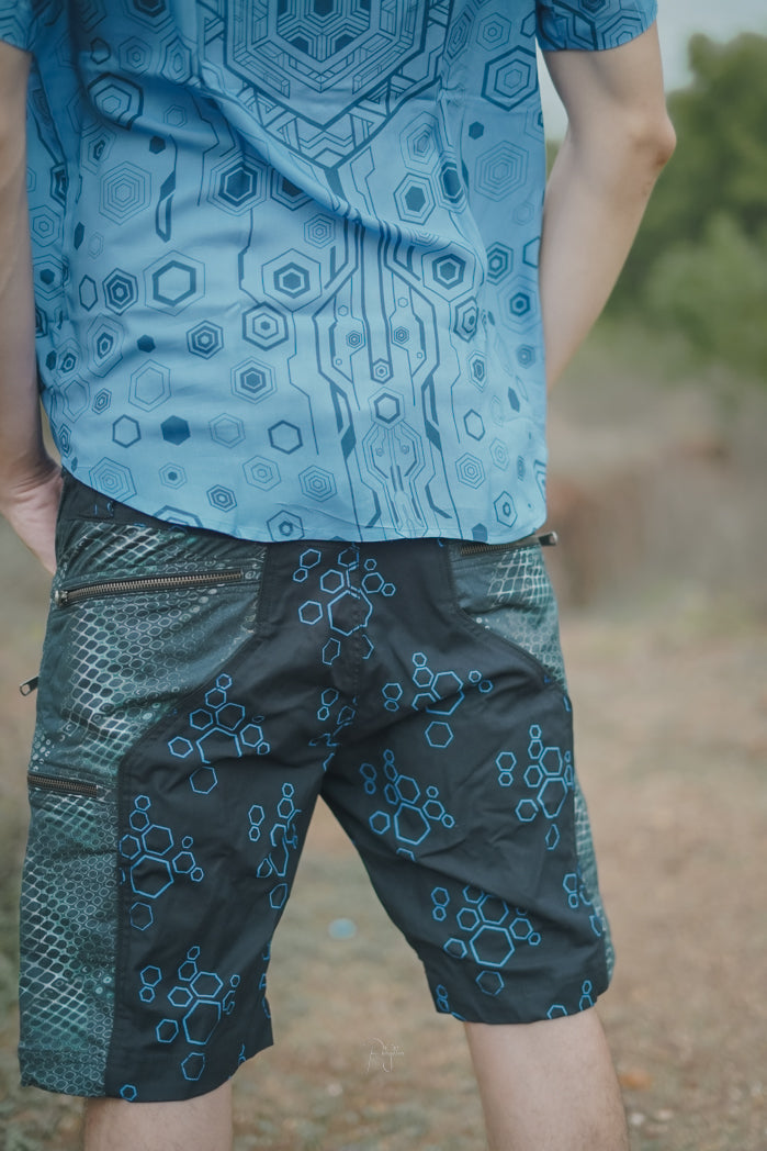 PYTHON DREAMS - Digital Molecular Python Printed Men's NY Shorts