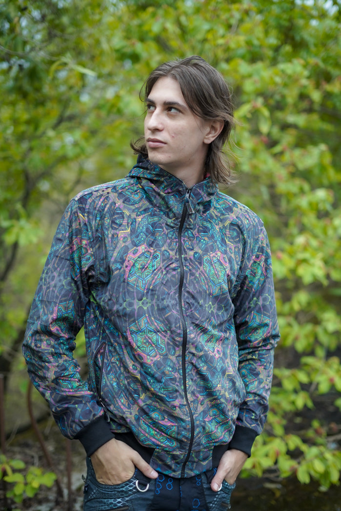MIND FLARE v2 | Cyber Punk Psychedelic Thick Cotton Suede Jacket