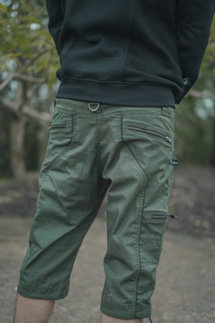 Codex Dragon  - Green Khaki Dragon Print NY Men's Cargo Shorts