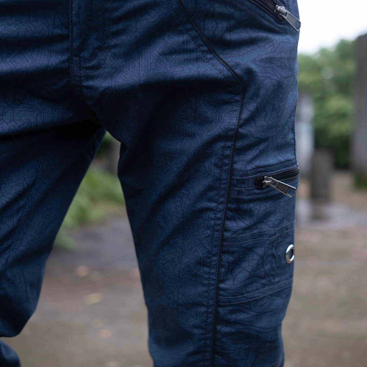 Dragon Codex – Blue Multi Pockets Utility Cargo Pants