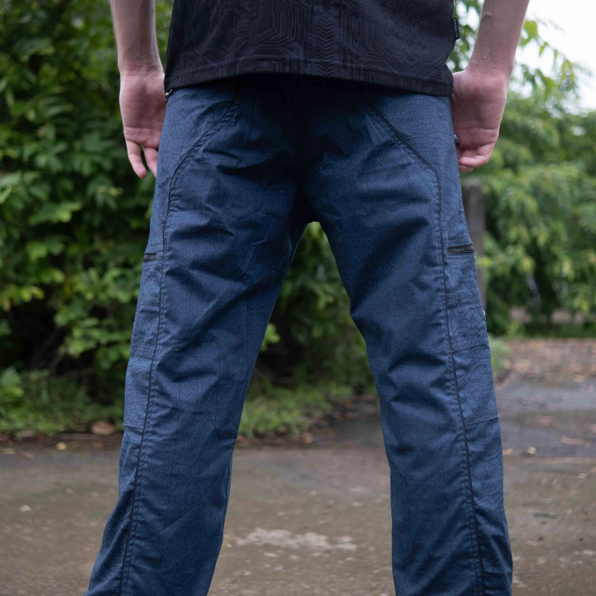 Dragon Codex – Blue Multi Pockets Utility Cargo Pants
