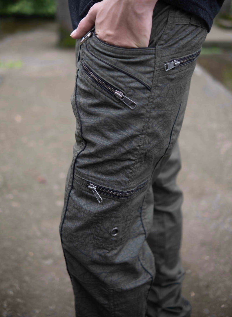 Dragon Codex – Khaki Multi Pockets Utility Cargo Pants