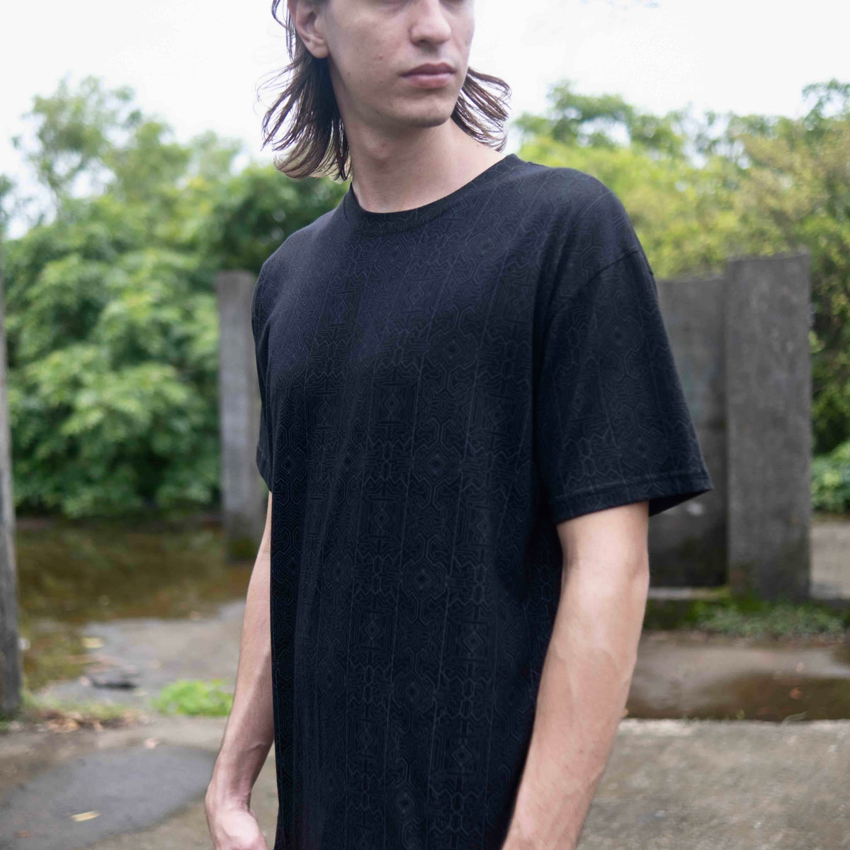 MAGMA CODEX | Psychedelic Black T-shirt All Over Screen-printed
