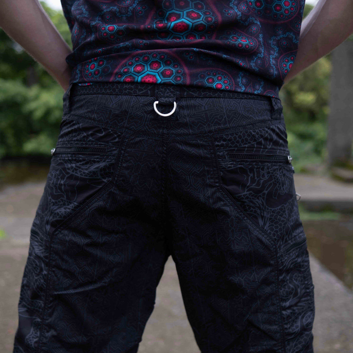 Codex Dragon - Black NY Men's Cargo Shorts | Dragon Print Up Knee Shorts