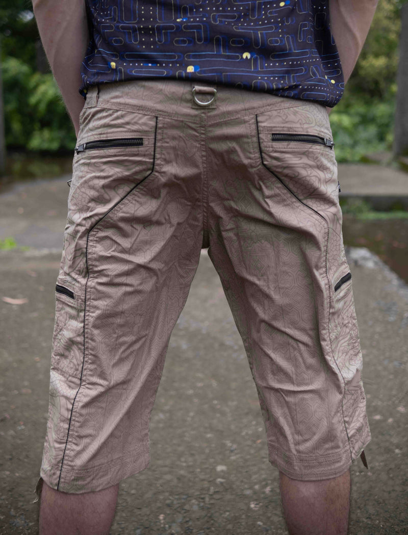 CODEX DRAGON - BEIGE Men Art Wear 3/4 Cargo Shorts