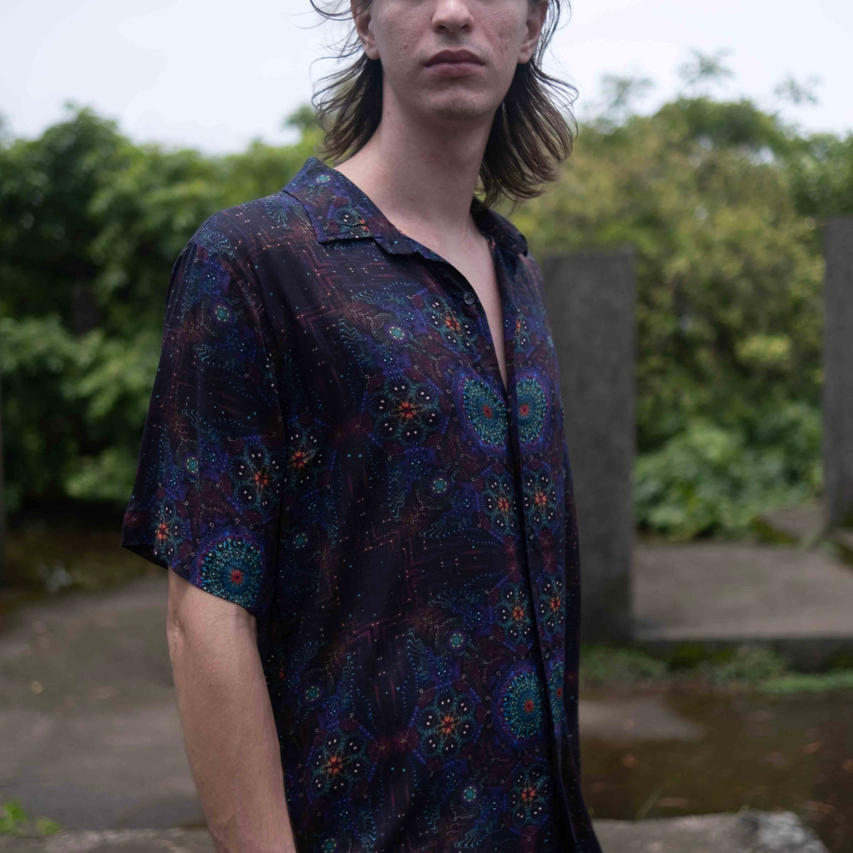 Transcendental – Bamboo Lightweight Summer Shirt for Men |Trippy Mandala Digital Print Art Wear Shirt