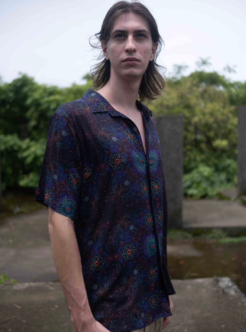 Transcendental – Bamboo Lightweight Summer Shirt for Men |Trippy Mandala Digital Print Art Wear Shirt