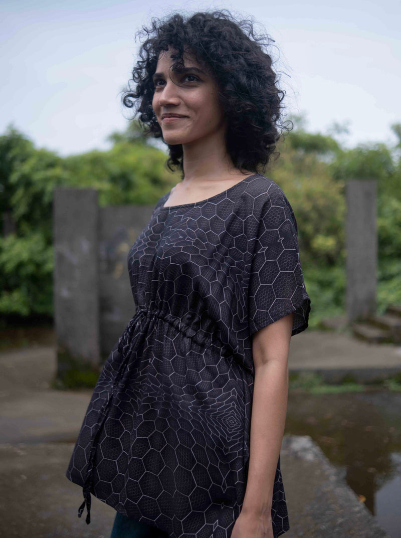 Atoms & Molecules Women's Boho Tunic Top - Adjustable Waist Top