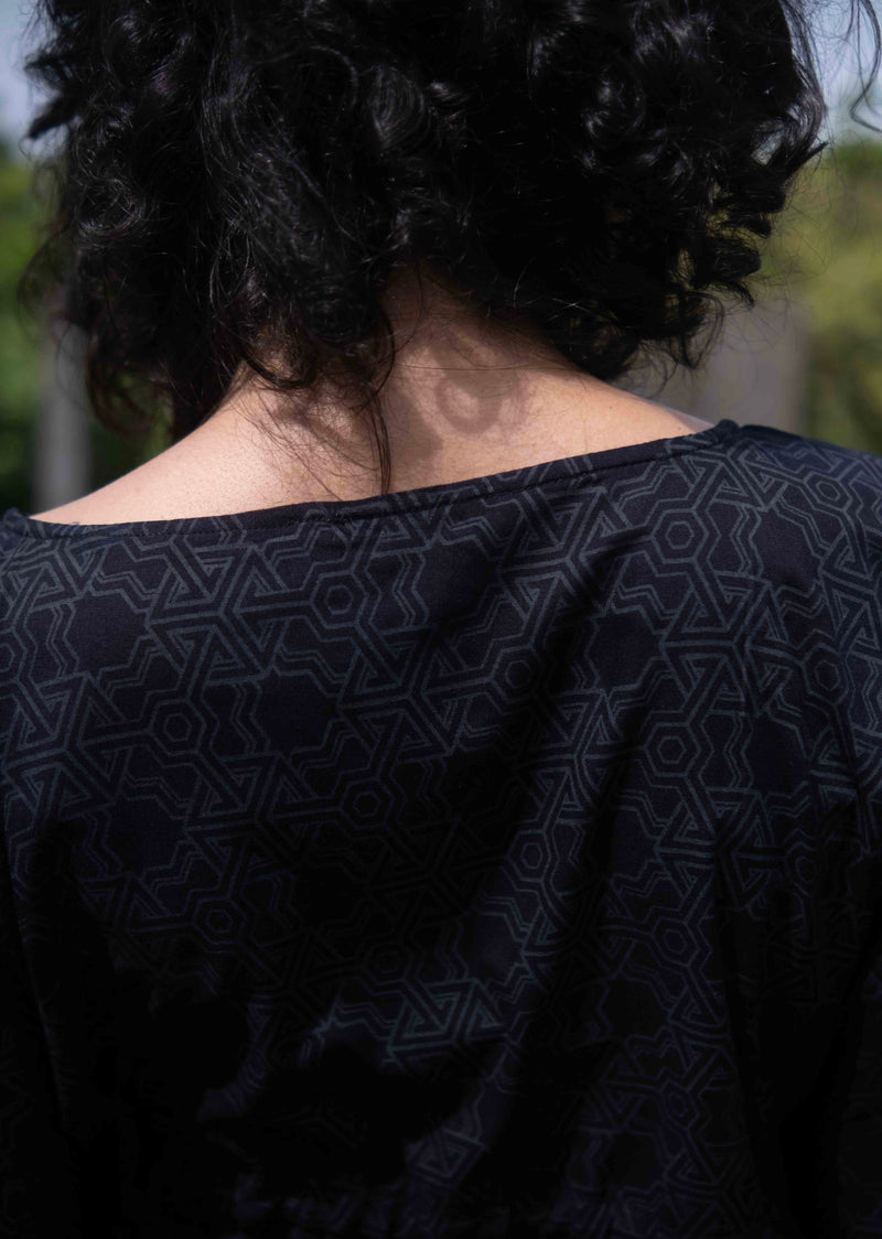 Pythagoras Women's Geometric Art Tunic Top - Adjustable Waist Top