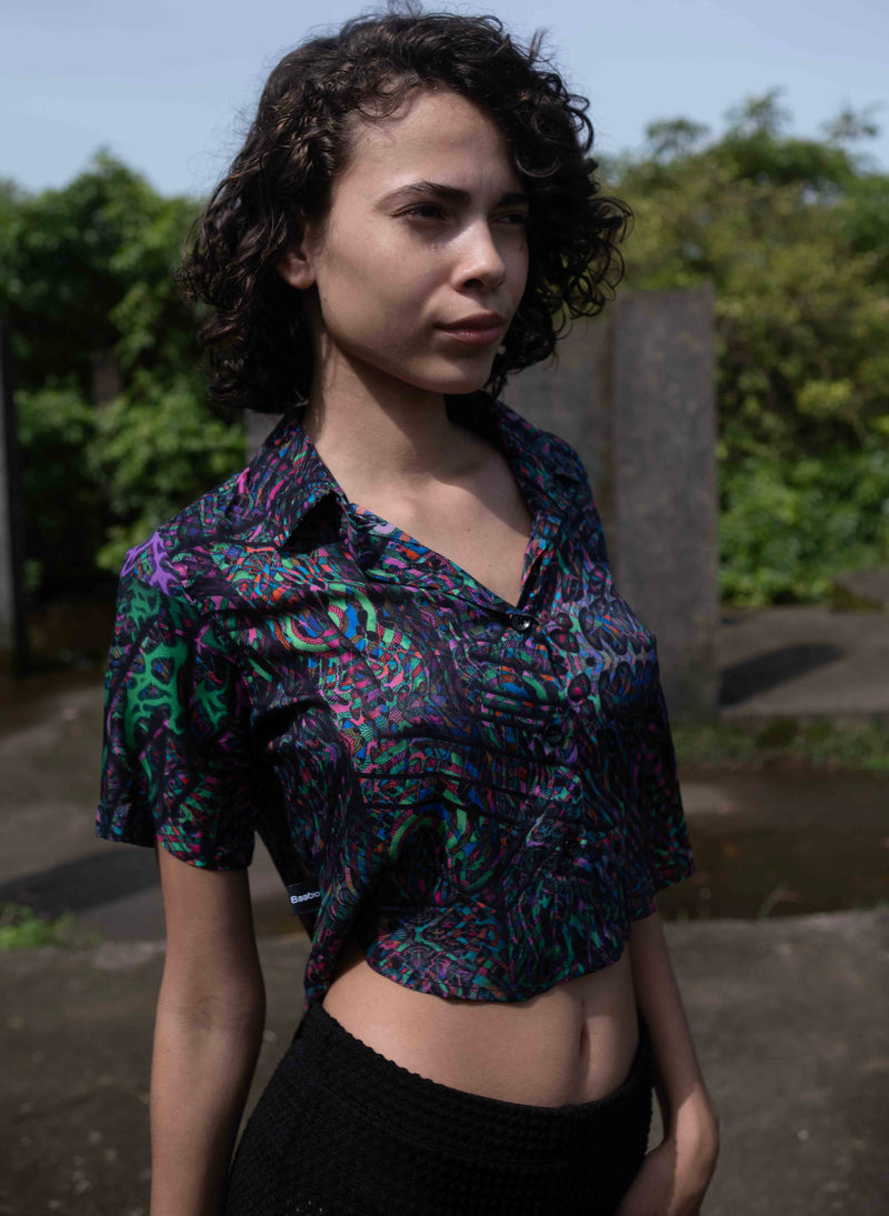 FLUXFUNC | Bamboo Fabric Women's Crop Tops | Eco-Friendly Boho Crop Shirt