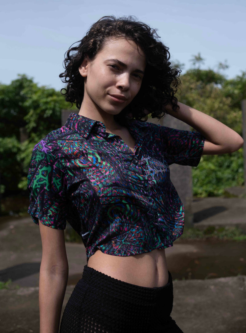 FLUXFUNC | Bamboo Fabric Women's Crop Tops | Eco-Friendly Boho Crop Shirt