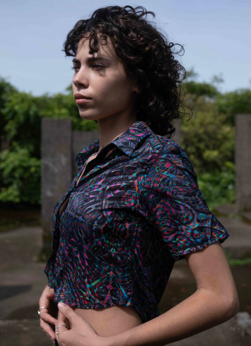 FLUXFUNC | Bamboo Fabric Women's Crop Tops | Eco-Friendly Boho Crop Shirt