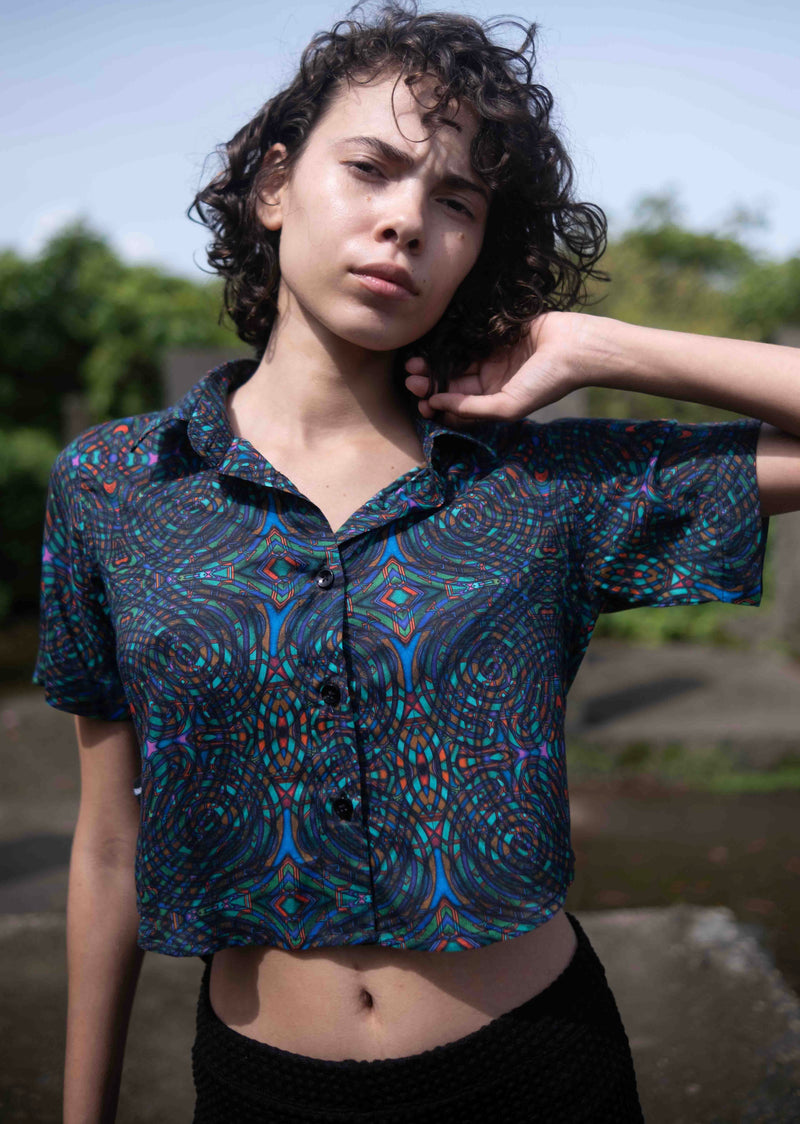 MYCELIUM | Bamboo Fabric Art wear Women's Crop Top Shirt