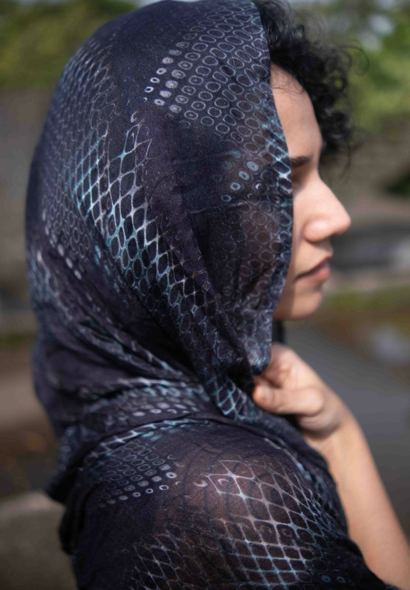 Python Vortex | Bamboo Fabric Scarf | Lightweight Summer Beach Scarf