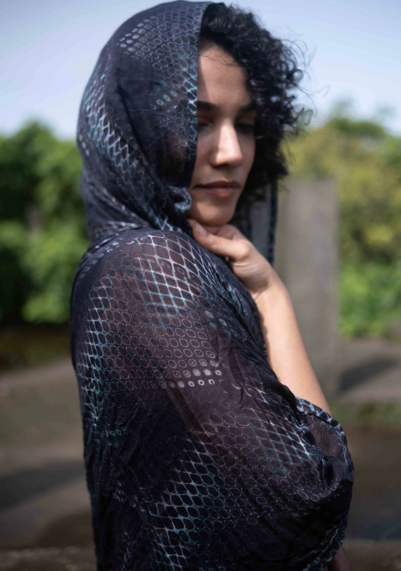 Python Vortex | Bamboo Fabric Scarf | Lightweight Summer Beach Scarf