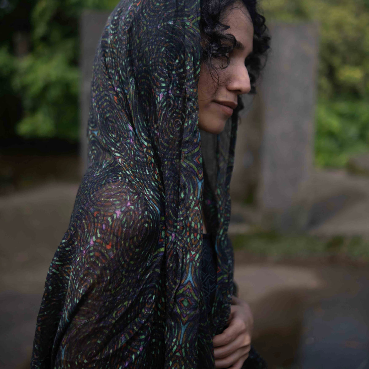 Mycelium | Bamboo Fabric Scarf | Lightweight Summer Beach Scarf