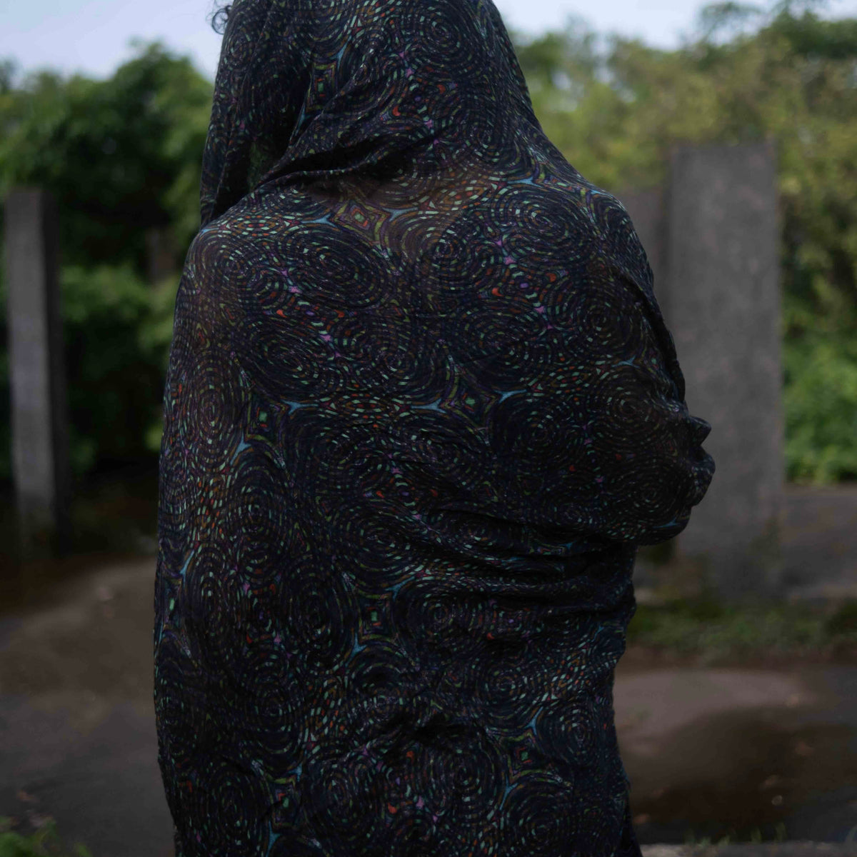 Mycelium | Bamboo Fabric Scarf | Lightweight Summer Beach Scarf