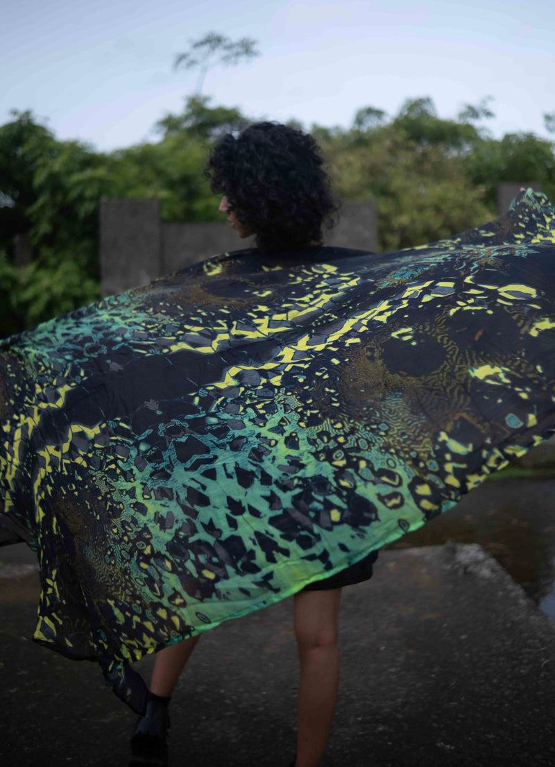 Green Wizard | Bamboo Fabric Scarf | Lightweight Summer Beach Scarf