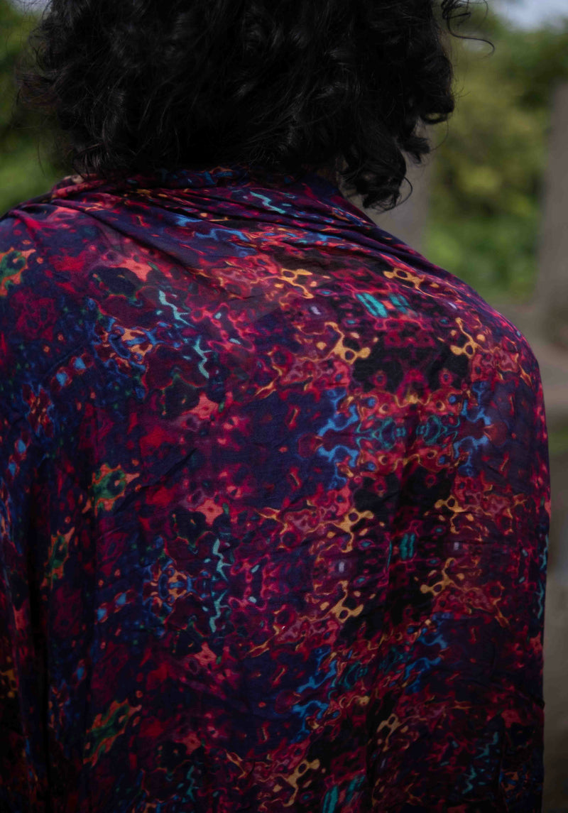 Red Illusion | Bamboo Fabric Scarf | Lightweight Summer Beach Scarf