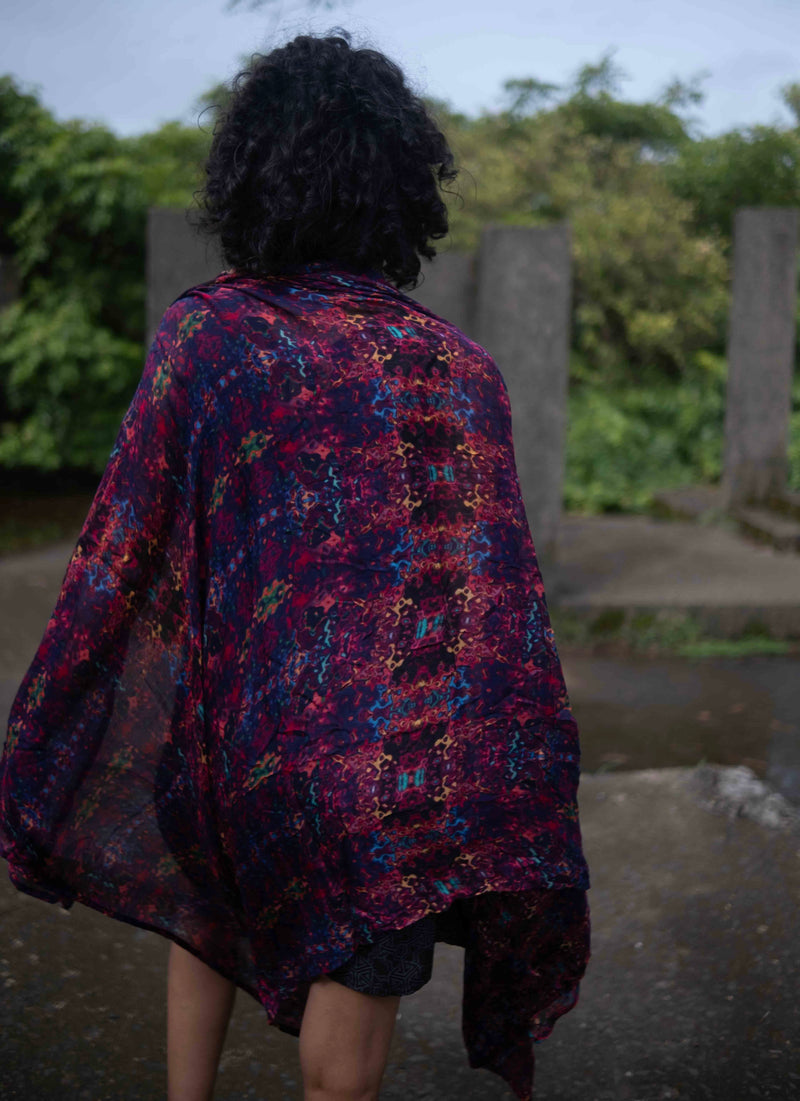 Red Illusion | Bamboo Fabric Scarf | Lightweight Summer Beach Scarf