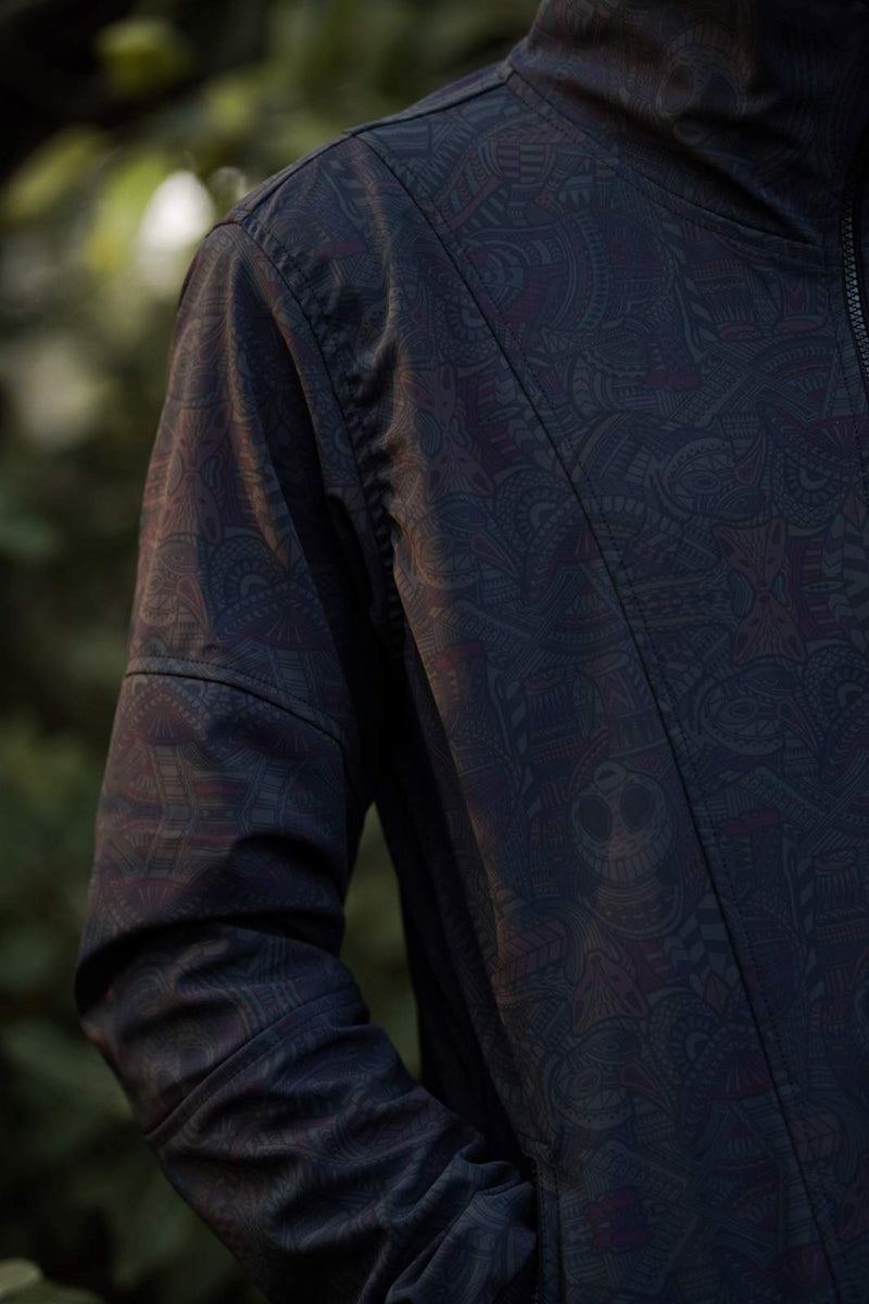 close up dorset psychedelic jacket sleeve and chest pattern