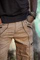 Dragon Codex - Caramel Beige NY Men's Cargo Shorts  Dragon Print Shorts