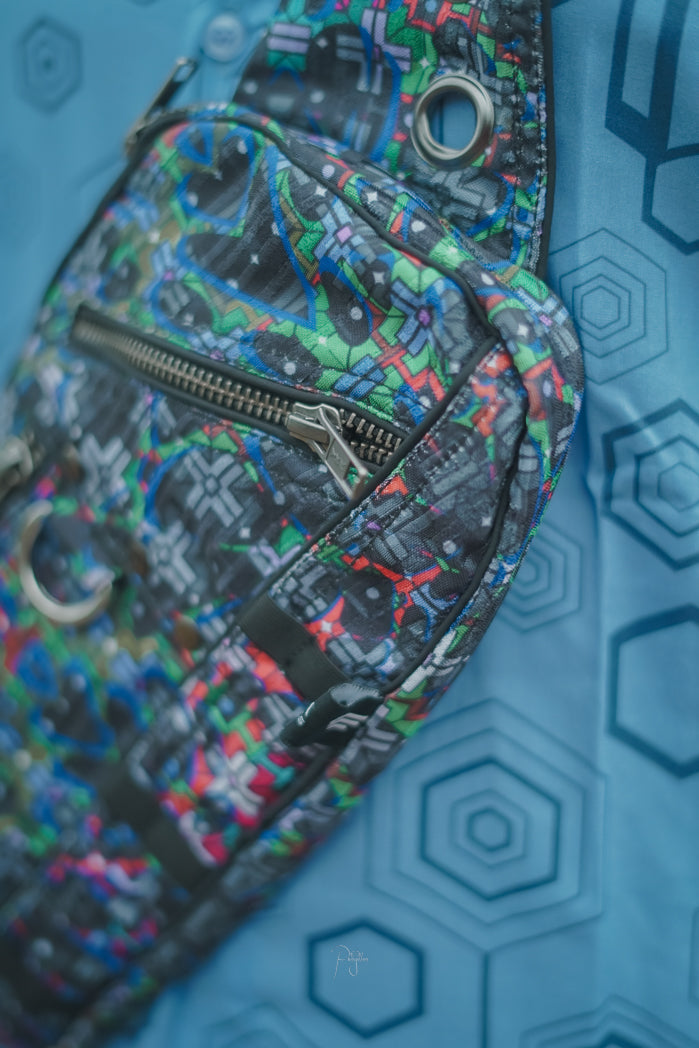 equilibrium v2 geometric crossbody bag psychedelic festival sling