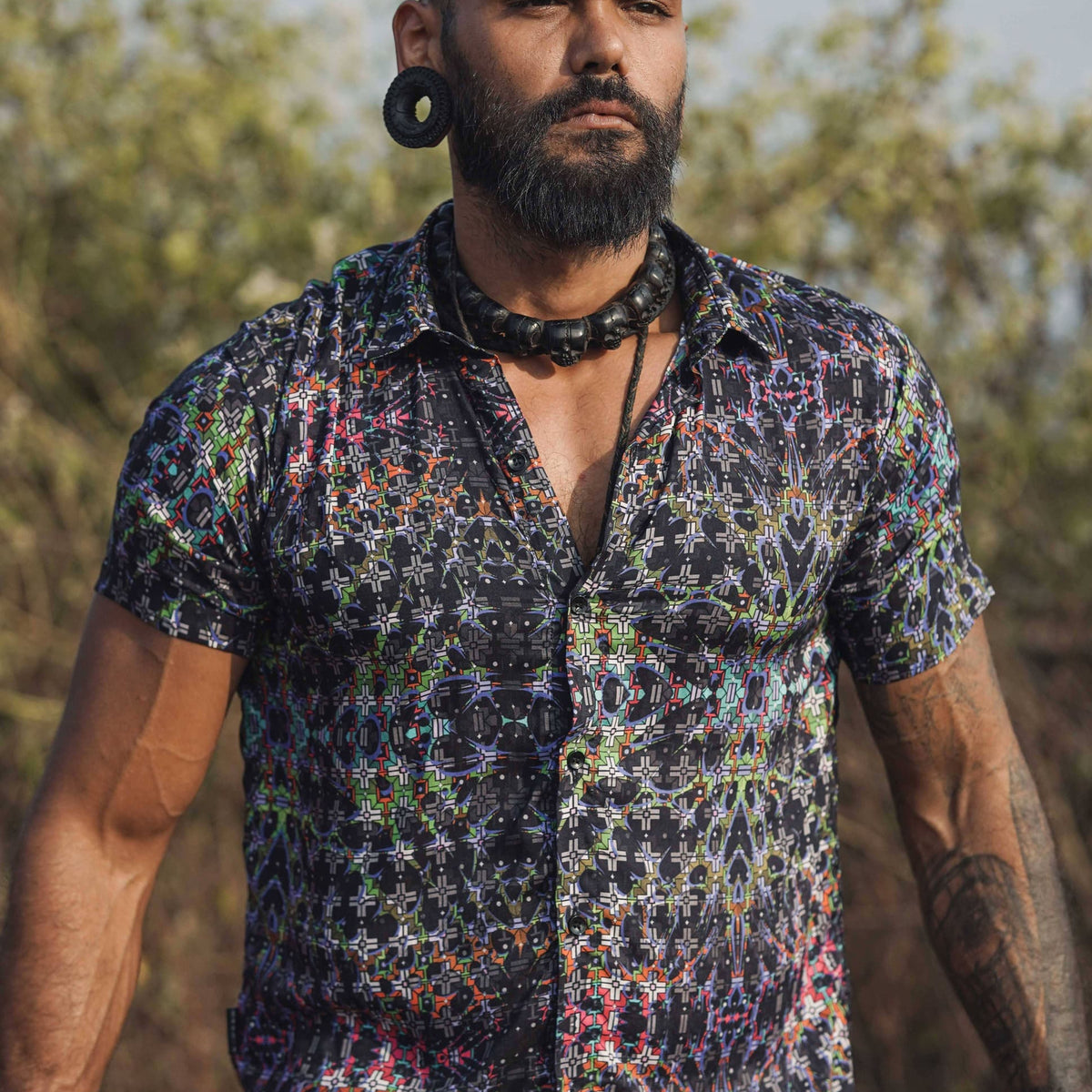 EQUILIBRIUM v2 | Men's Bamboo Shirts | Psychedelic Fractal Pattern Shirt