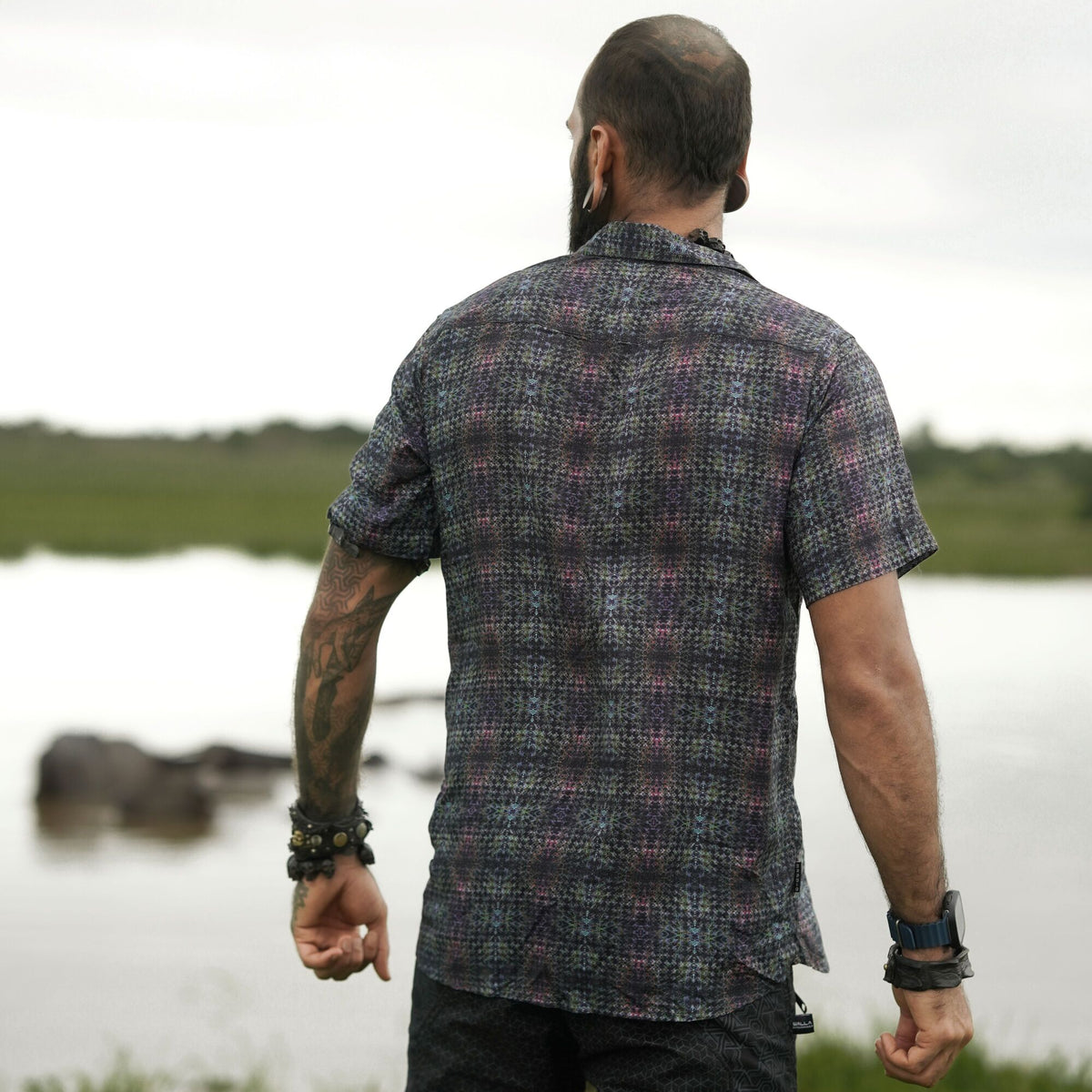 EQUILIBRIUM | Men's Bamboo Shirts | Psychedelic Fractal Pattern Shirt