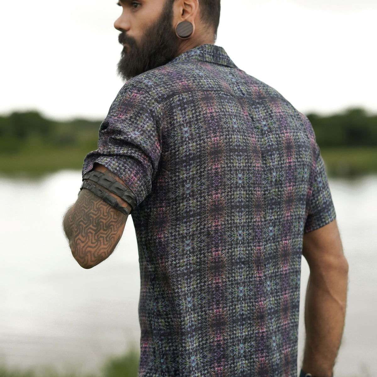 EQUILIBRIUM | Men's Bamboo Shirts | Psychedelic Fractal Pattern Shirt