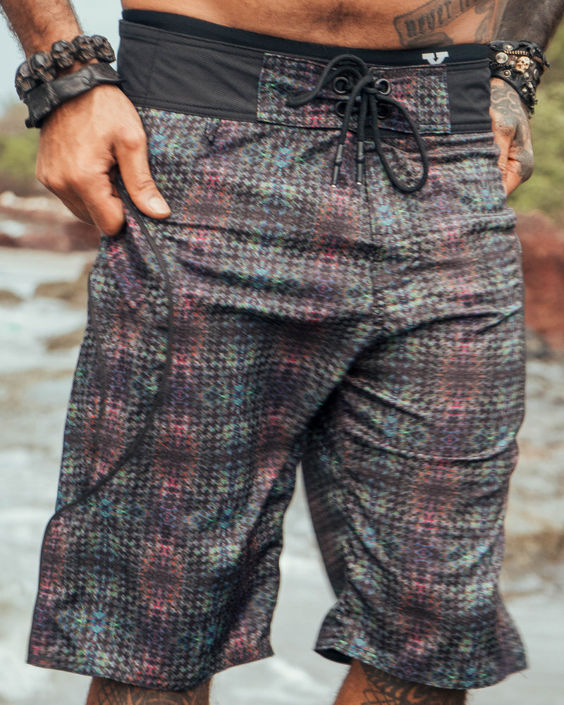 geometric psychedelic swim shorts beach wear