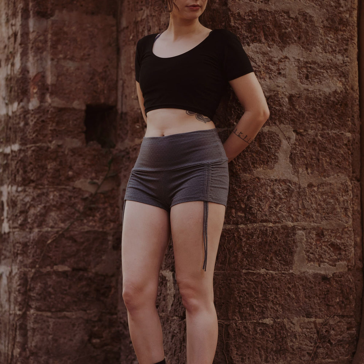 FLOWER OF LIFE | Women's Cotton Lycra Shorts | Pixie Festival Rave Booty Shorts