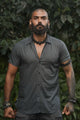 Flower of Life - Screen-print Grey Shirt | Men's Viscose Partywear Shirt