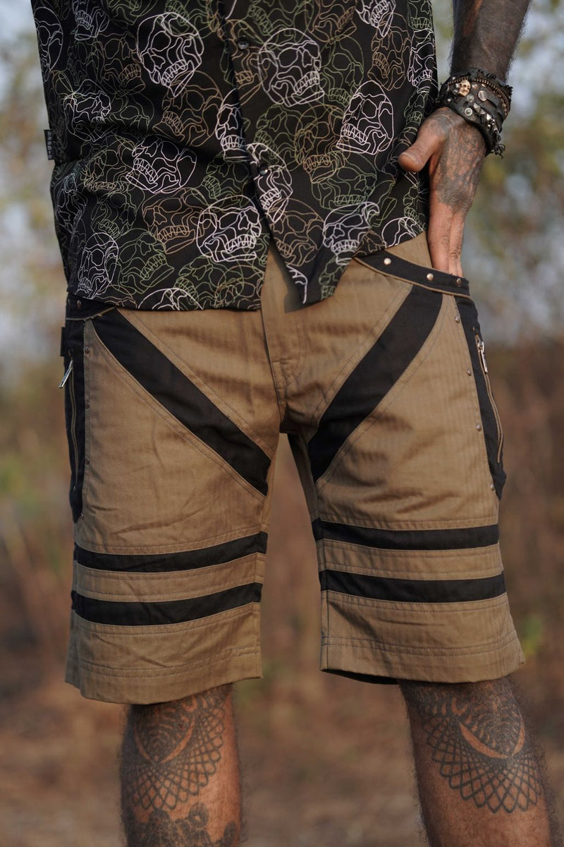 GMT - Up Knee Shorts Khaki Color Men's Dynamic Cargo Shorts