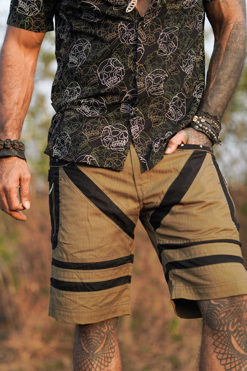 GMT - Up Knee Shorts Khaki Color Men's Dynamic Cargo Shorts