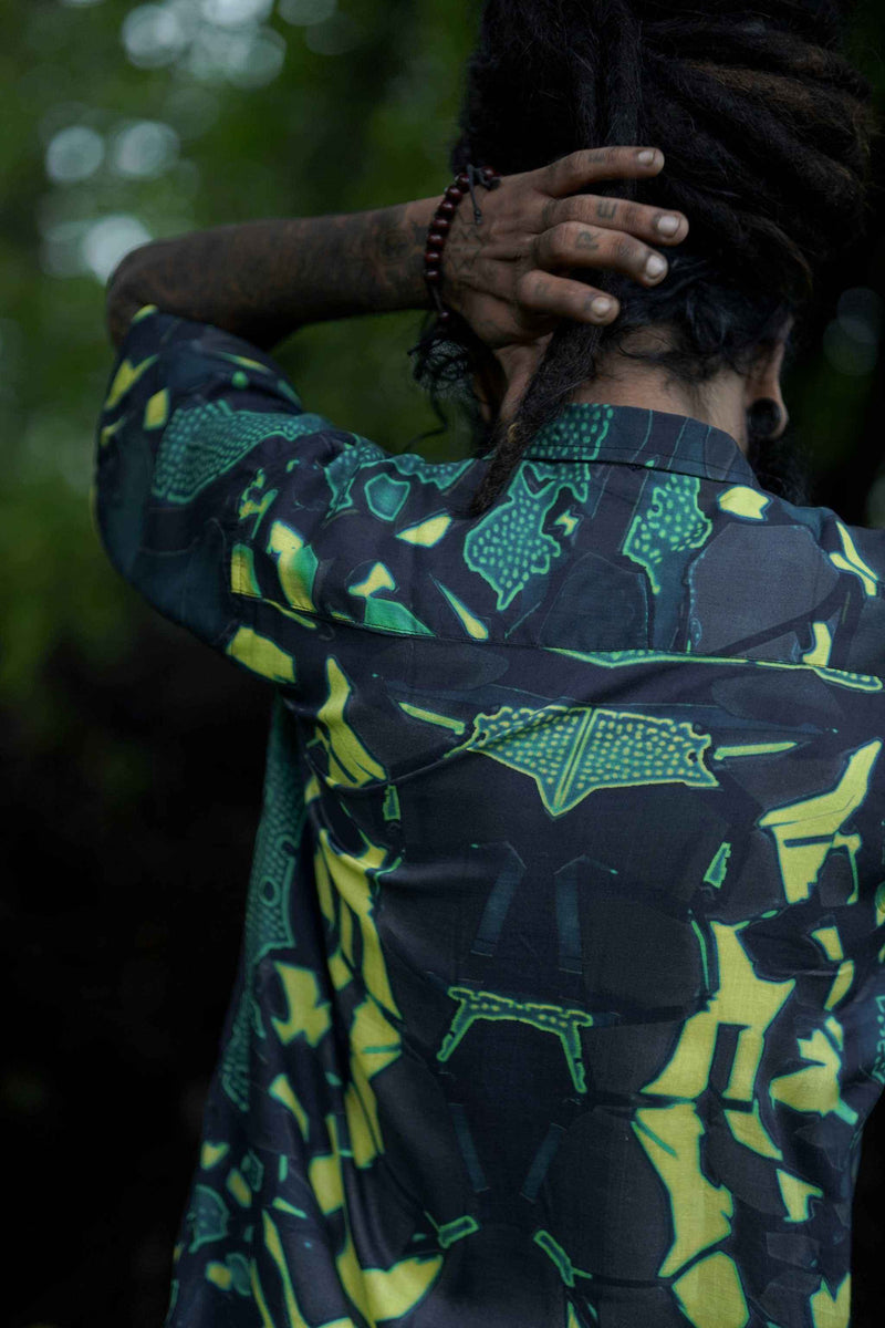 eco-friendly bamboo summer shirt for men at a festival