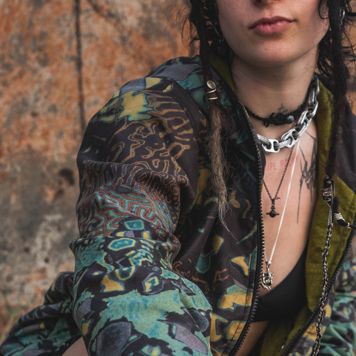 GREEN WIZARD | Women's Suede Leather Jacket | Psychedelic Pixie Festival Hoodie