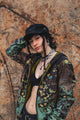 GREEN WIZARD | Women's Suede Leather Jacket | Psychedelic Pixie Festival Hoodie