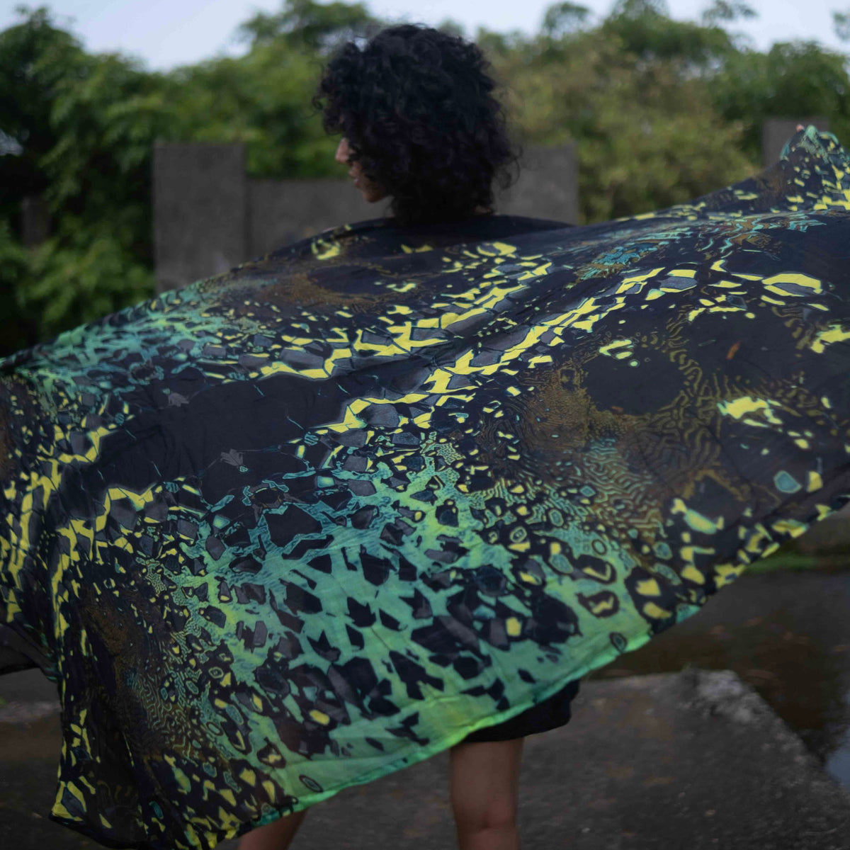 Green Wizard | Bamboo Fabric Scarf | Lightweight Summer Beach Scarf