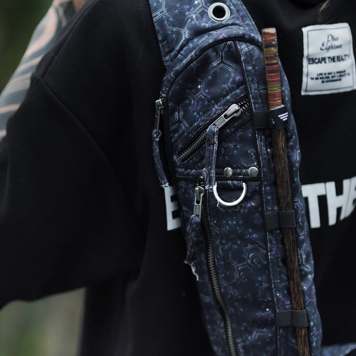 HEXAGON DWELL | Unisex Crossbody Bags | Raver Festival Sling Pouch Bag