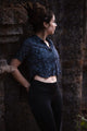 HEXAGON DWELL | Bamboo Fabric Women's Crop Shirt | Festival Pixie Printed Shirt