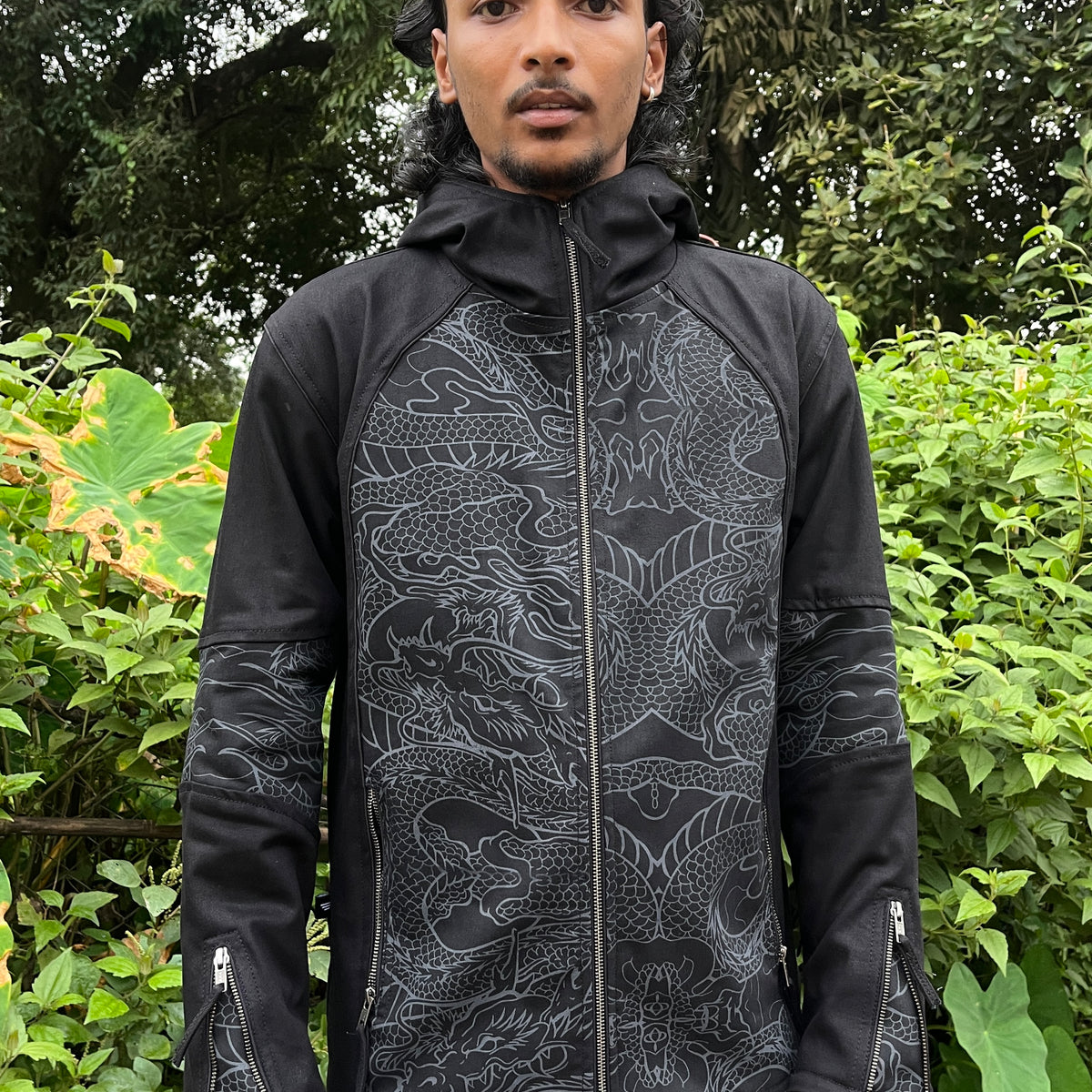 Vanta Dragon - Men's Printed Heavy Cotton Hoodie Jacket