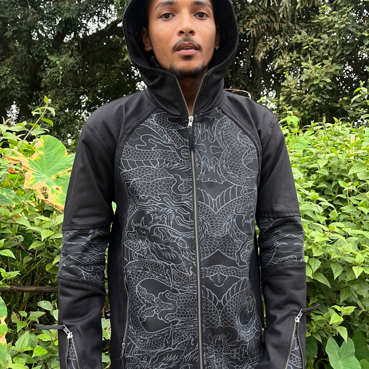 Vanta Dragon - Men's Printed Heavy Cotton Hoodie Jacket