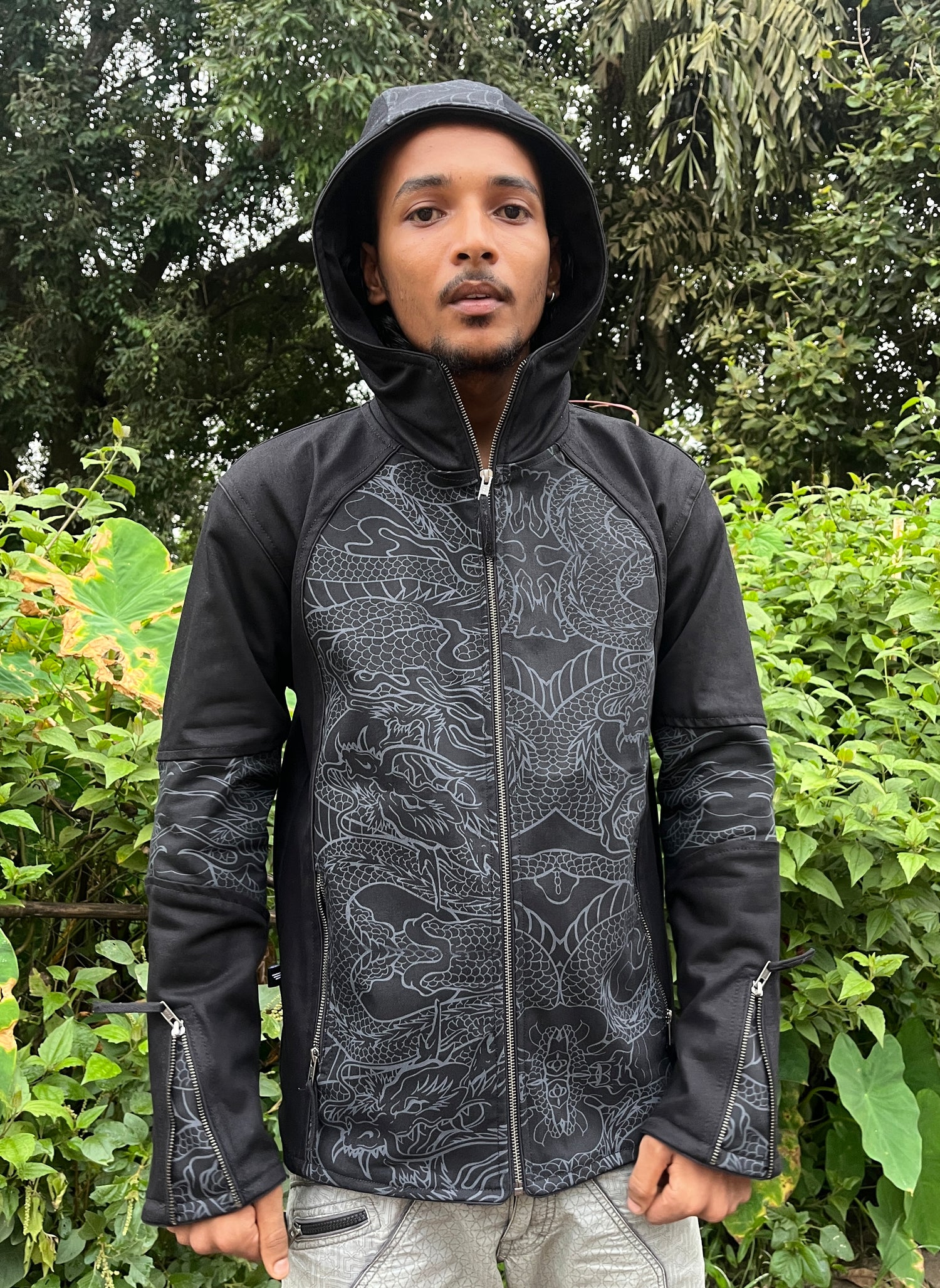 Vanta Dragon - Men's Printed Heavy Cotton Hoodie Jacket
