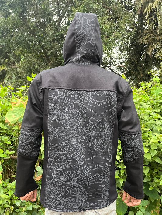 Vanta Dragon - Men's Printed Heavy Cotton Hoodie Jacket