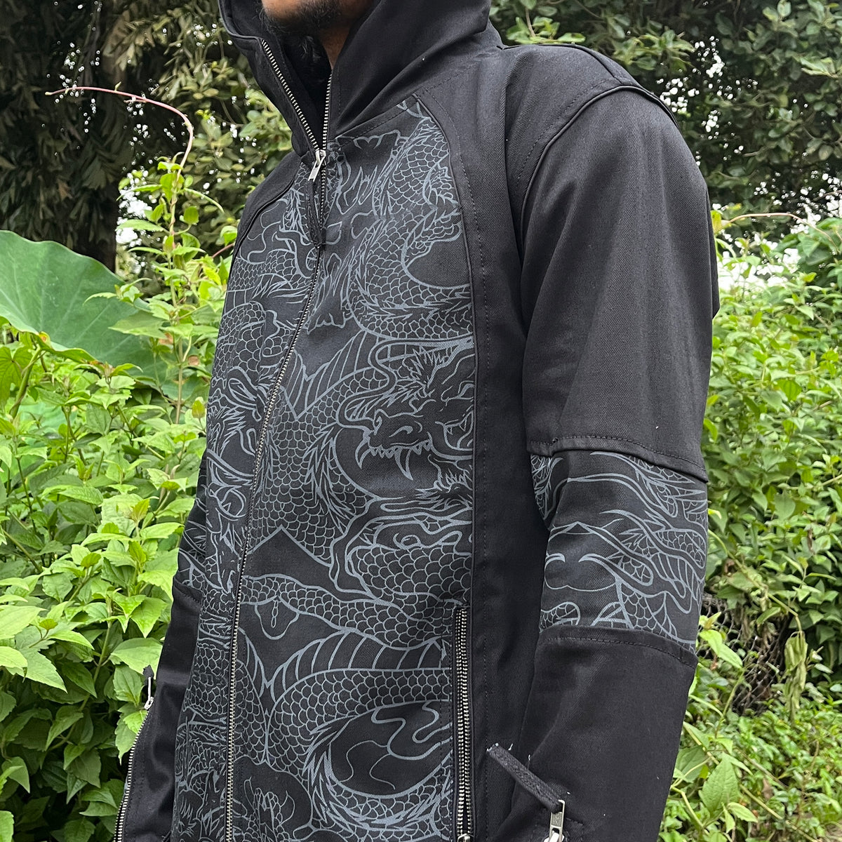 Vanta Dragon - Men's Printed Heavy Cotton Hoodie Jacket