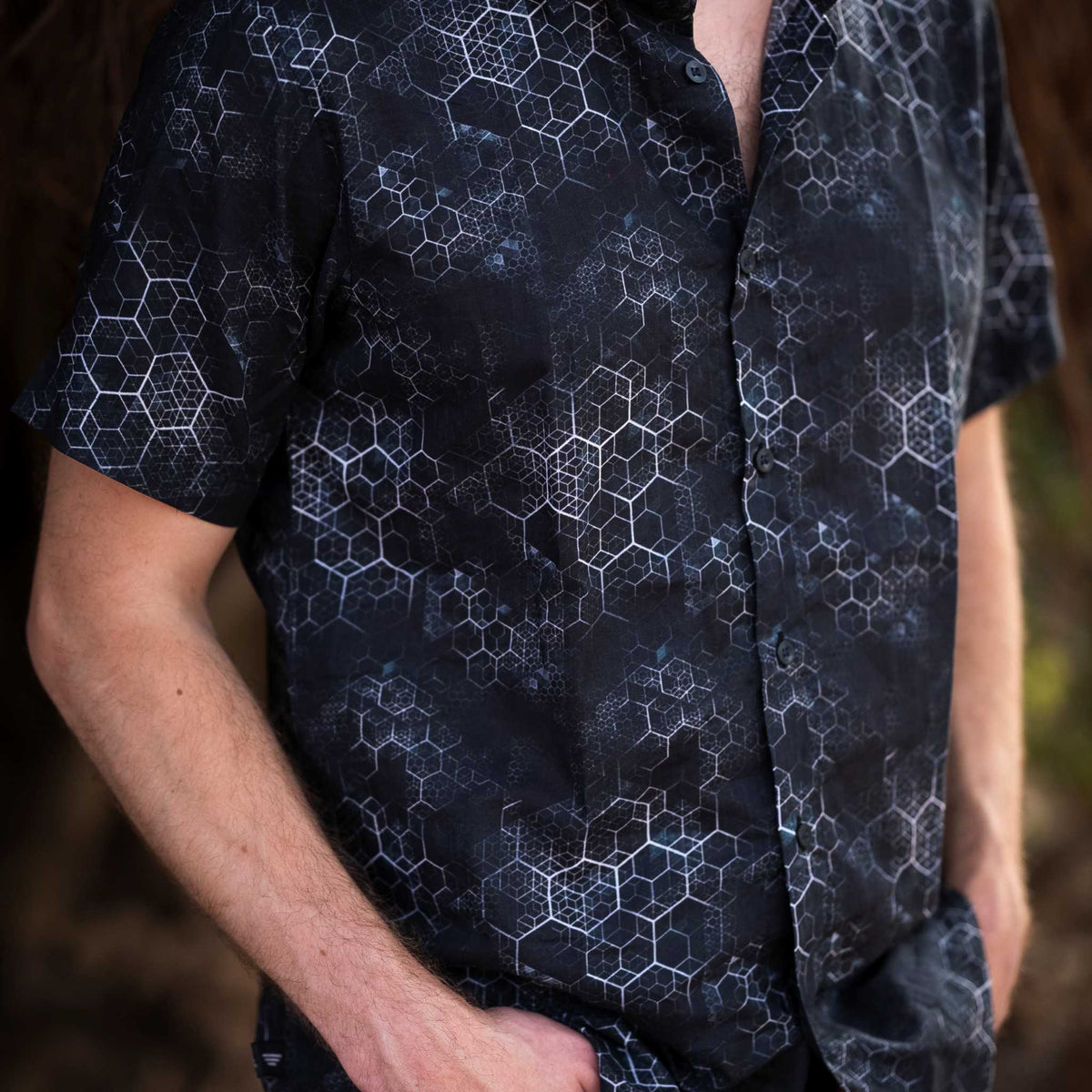 JOURNEY INTO MY MIND - Bamboo Modal Men's Partywear Short Sleeve Printed Shirts