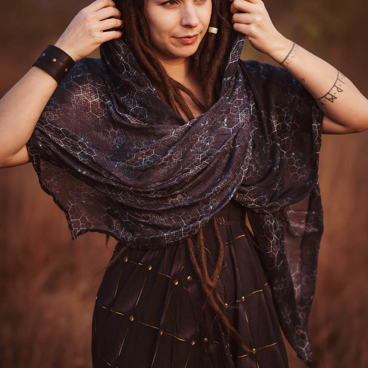 JOURNEY INTO MY MIND  Bamboo Modal Fabric Scarf | Lightweight Summer Beach Scarf