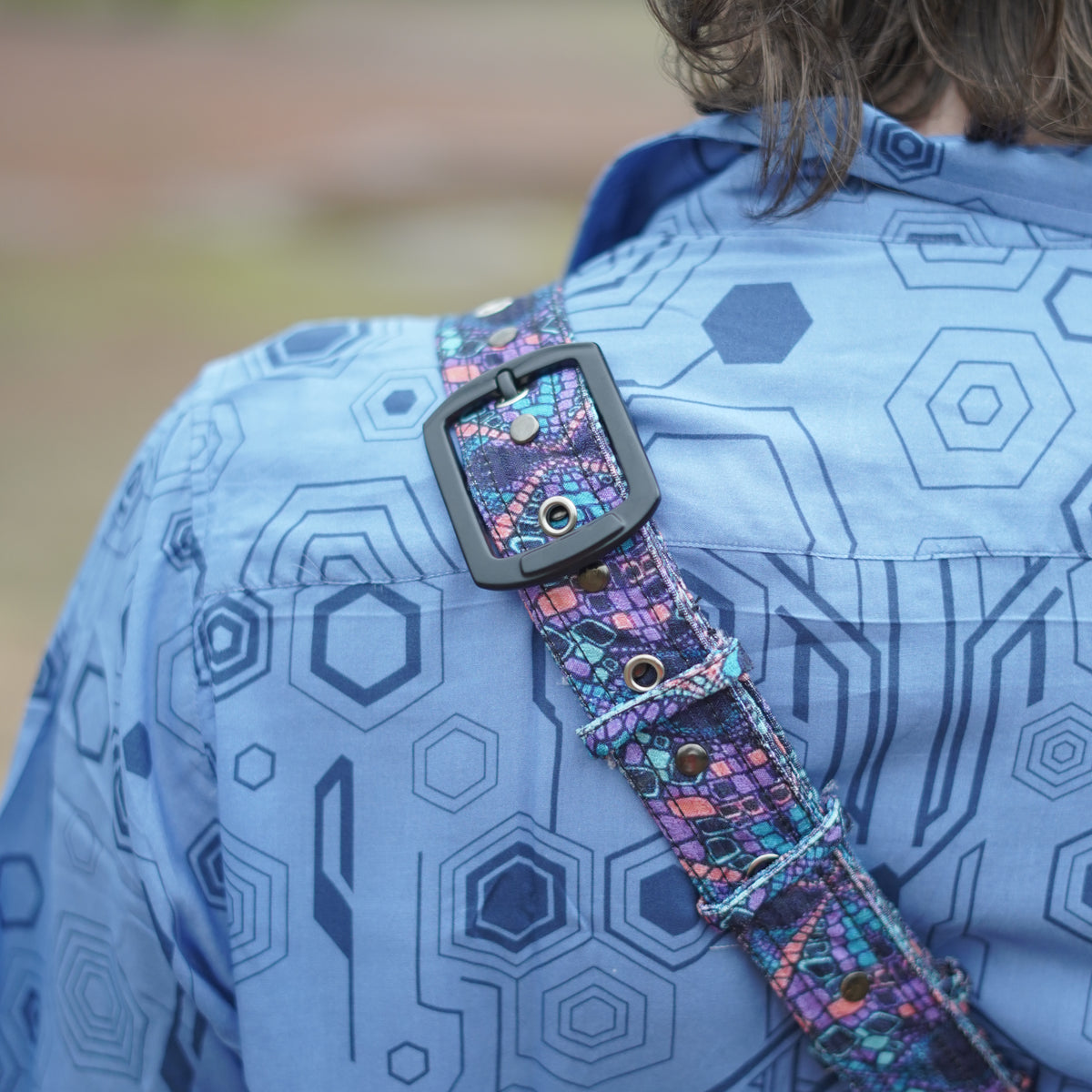 kaleidoscope festival crossbody bag colorful fractal design