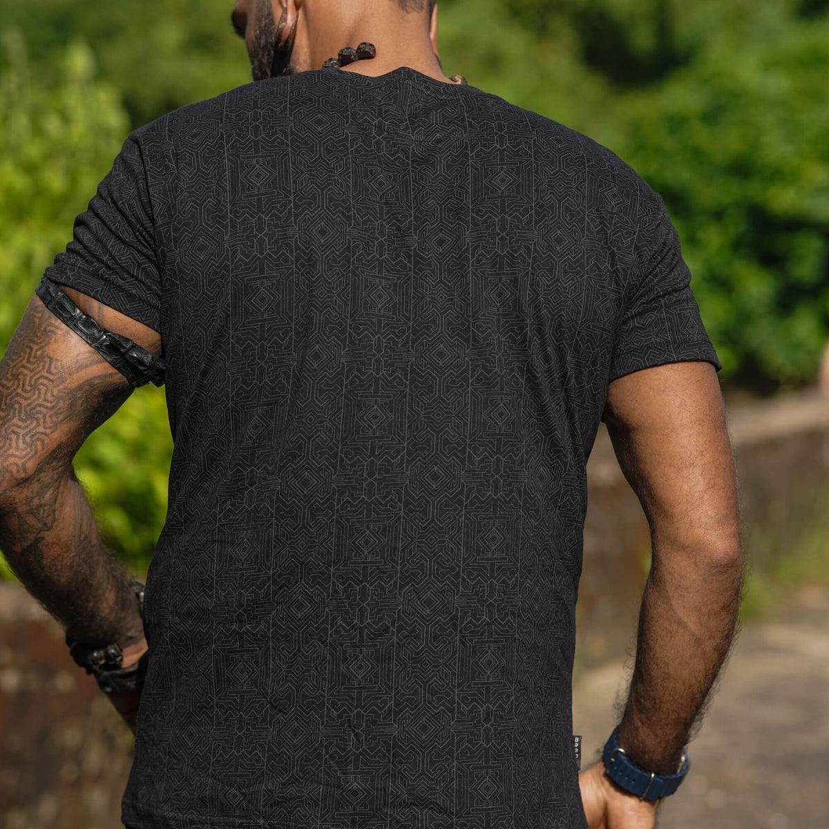 MAGMA CODEX | Black Screen-printed Psychedelic Men's T-shirts